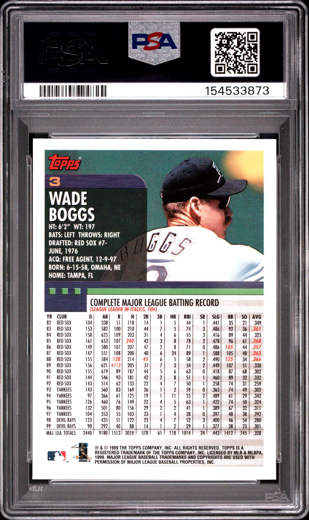 2000 Wade Boggs - Baseball Topps PSA 9 MINT